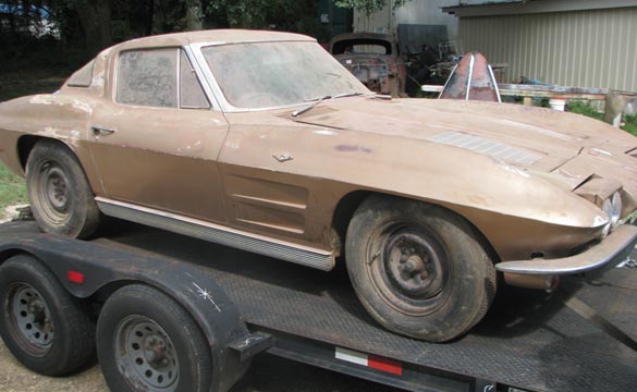 Barn Find 1963 Corvette Split-Window Coupe Stored for 41 Years Sells on eBay