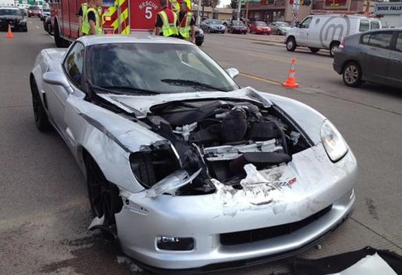 [ACCIDENT] Z06 Corvette Severely Damaged after Rear Ending a SUV in Sioux Falls