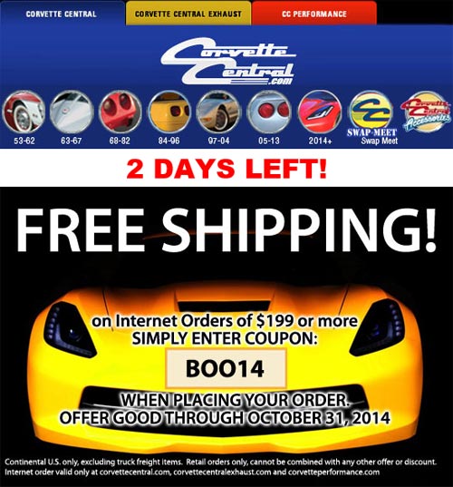 Corvette Central Offering Free Shipping Through Friday