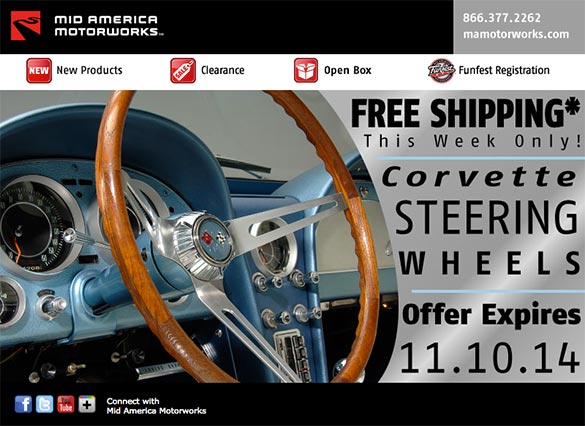 Mid America Motorworks Offering Free Shipping on Corvette Steering Wheels