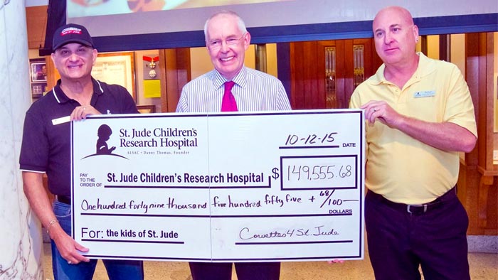 Corvette Forum Members Raise $1 Million for St. Jude Pediatric Cancer Center