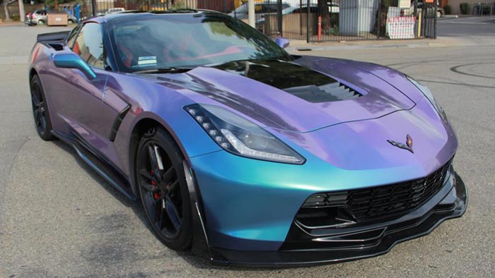 [PICS] Lavender Turquoise Wrapped Corvette Stingray is a Multi-Colored Beauty