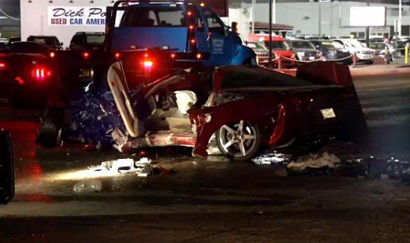 [ACCIDENT] C6 Corvette Driver Taken to Hospital After Slamming into a Rock Wall