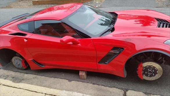 2015 Corvette Z06 Has Wheels Stolen While Parked at an Apartment Complex