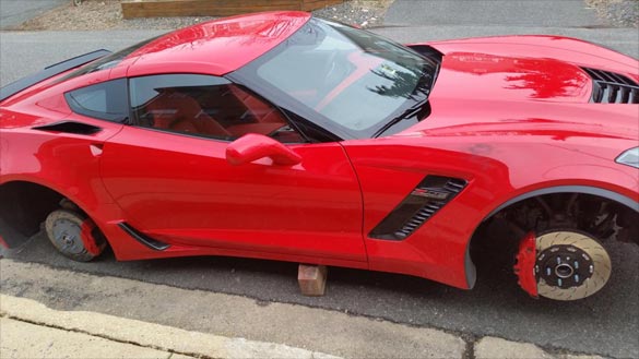 2015 Corvette Z06 Has Wheels Stolen While Parked at an Apartment Complex