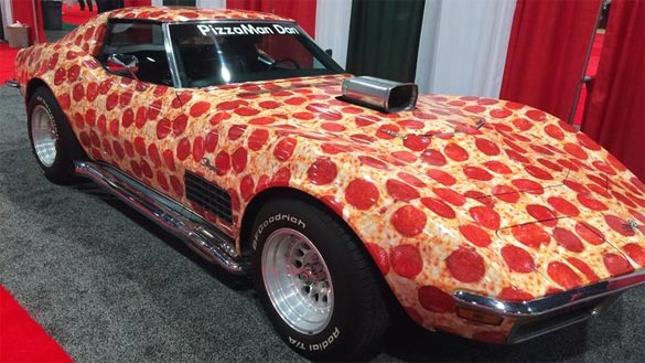 C3 Corvette Wrapped with Pepperoni is the Greatest Pizza Delivery Vehicle Ever