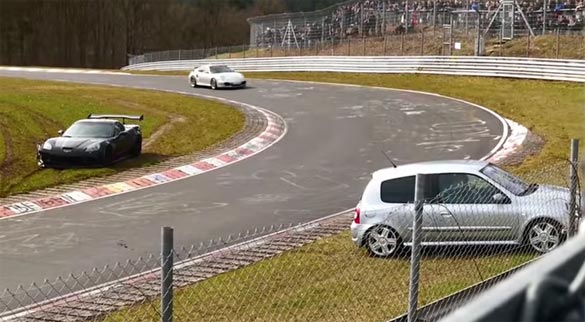 [VIDEO] C6 Corvette and Clio Collide on the Nurburgring