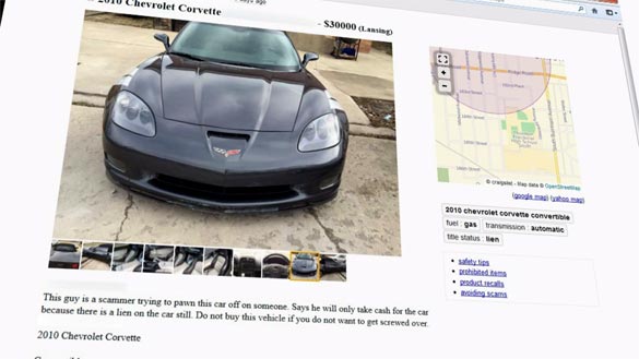 Couple Helps Break Up Car Theft Ring after Selling Corvette on Craigslist