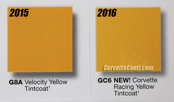 2015 Corvette Color Chart