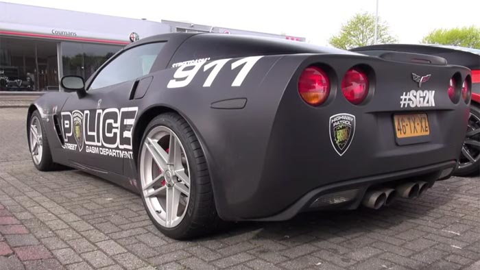 [VIDEO] Fake Corvette Z06 Police Car Goes on a Donut Run