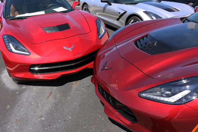 Long Beach Red on Right, Crystal Red Metallic on Left