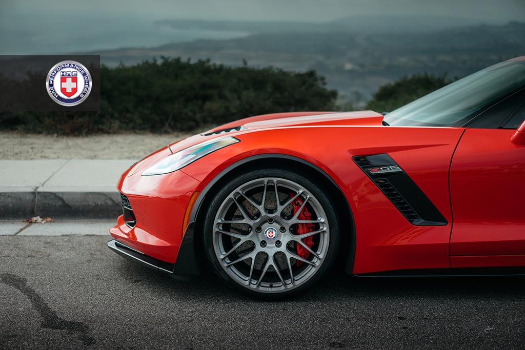 [PICS] Daytona Orange Corvette Z06 Fitted with HRE's Brushed Titanium ...