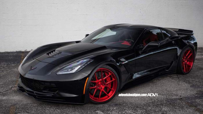 [PICS] Black Chevy Corvette Z06 on Red ADV.1 Wheels