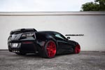 Red with Envy: Black Chevy Corvette Z06 on Red ADV.1 Wheels
