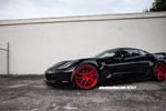 Red with Envy: Black Chevy Corvette Z06 on Red ADV.1 Wheels