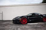 Red with Envy: Black Chevy Corvette Z06 on Red ADV.1 Wheels