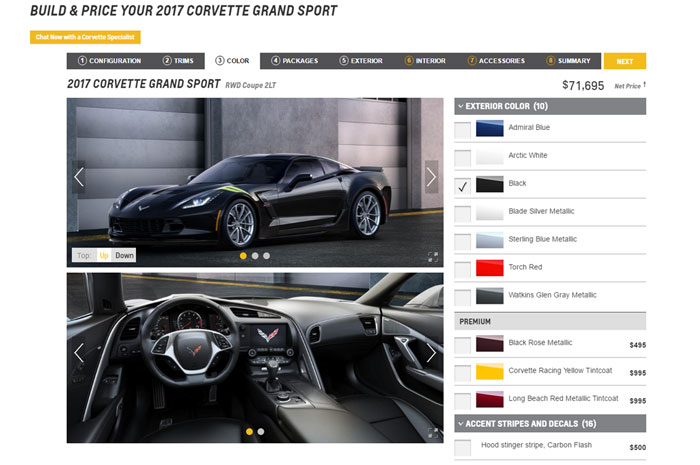 Chevrolet.com Updates the 2017 Corvette Configurator with New Features