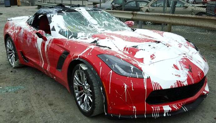 [PICS] Was this Corvette Z06 Vandalism Triggered by a Trump Bumper Sticker?