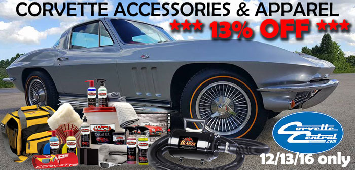 Save 13% on Corvette Accessories and Apparel at Corvette Central