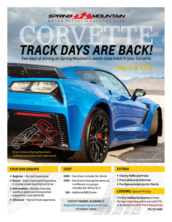 Corvette Track Days are Back at Spring Mountain