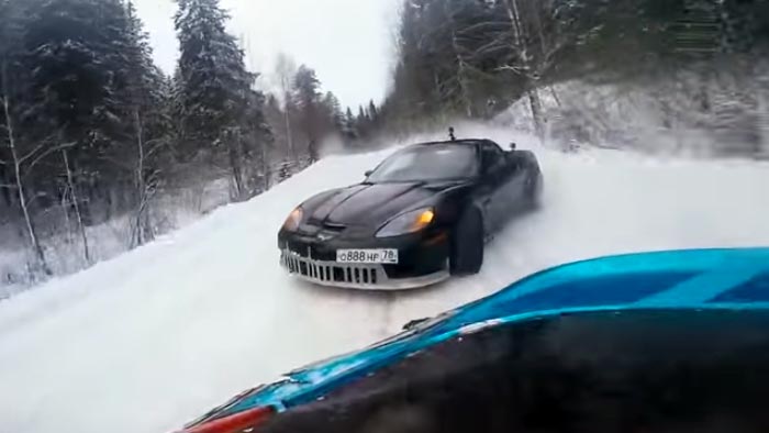 [VIDEO] A Corvette and Supra Go Drifting in the Snow in Russia