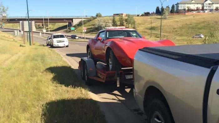 [STOLEN] 1976 Corvette Placed on a U-Haul is Recovered in Calgary