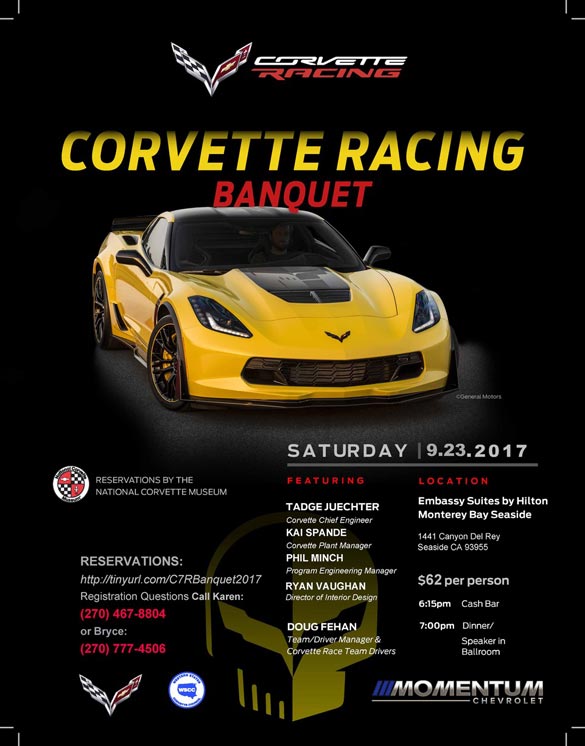 Join the VIPs for the Annual Corvette Racing Banquet at Monterey