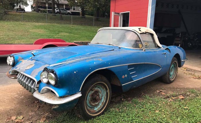 Corvettes on eBay: Barn Find 1958 Corvette With VIN 020 