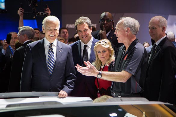 Vice President Joe Biden Checks Out the Corvettes at NAIAS 2017