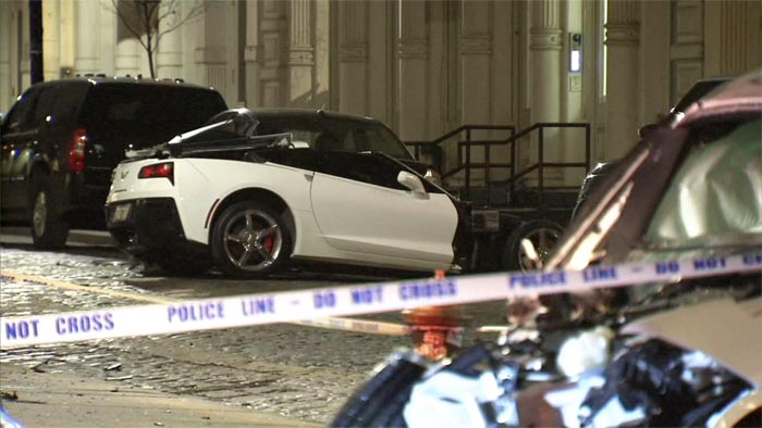 [ACCIDENT] Stolen BMW SUV Crashes into a Corvette Stingray in NYC