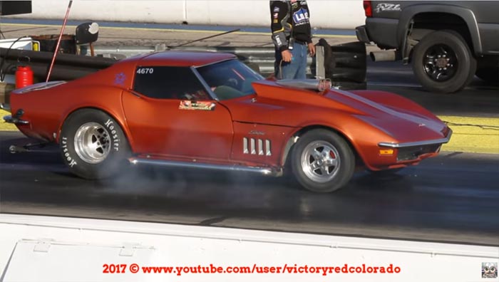 Diesel Powered 1968 Corvette Rolling Coal on Way to 11 Second Pass