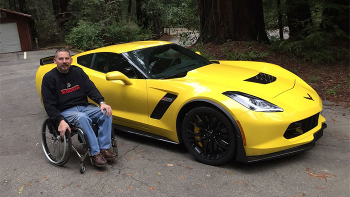 Disabled Marine Corp Veteran Drives a C7 Corvette Z06 with Hand Controls