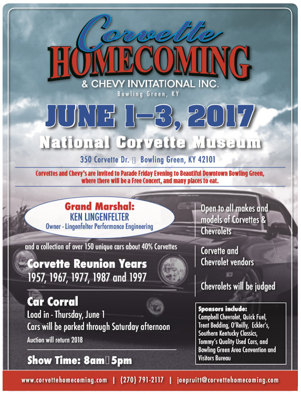 Corvette Homecoming's Annual Show to be Hosted by the National Corvette Museum