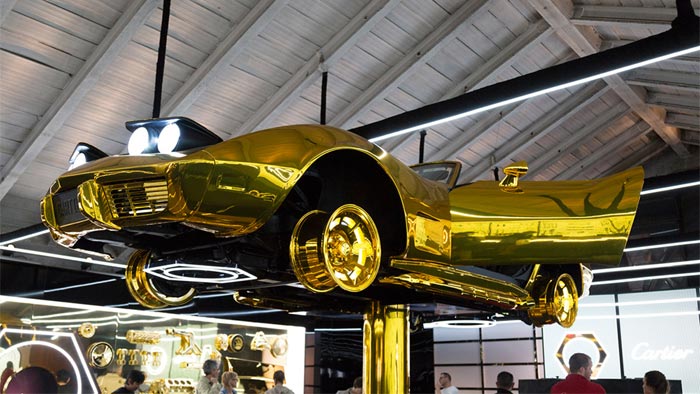 Cartier's Milan Pop-Up Store Features a Gold C3 Corvette