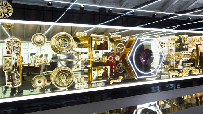 Cartier's Milan Pop-Up Store Features a Gold C3 Corvette