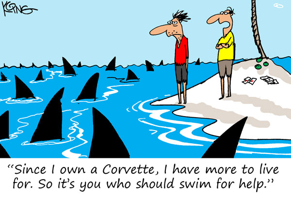 Saturday Morning Corvette Comic: Swimming with the Sharks