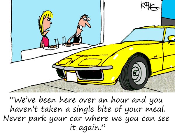 Saturday Morning Corvette Comic: The Downside of Parking Where You Can See It