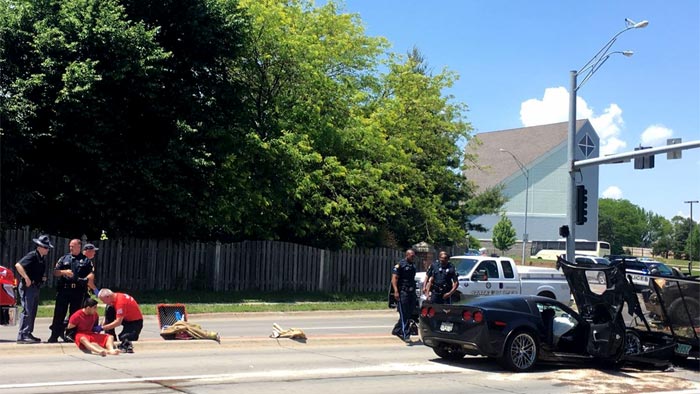 [ACCIDENT] Corvette ZR1 Driver with Two Female Passengers Leads Police on Chase before Crashing into Two Vehicles