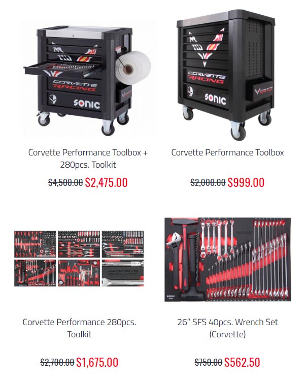 Save Up to 50% on SONIC Tools Corvette Performance Toolbox and Toolkits