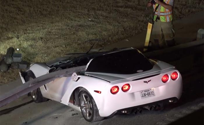[ACCIDENT] A Guardrail Pierced the Cockpit of a C6 Corvette in Scary Dallas Crash