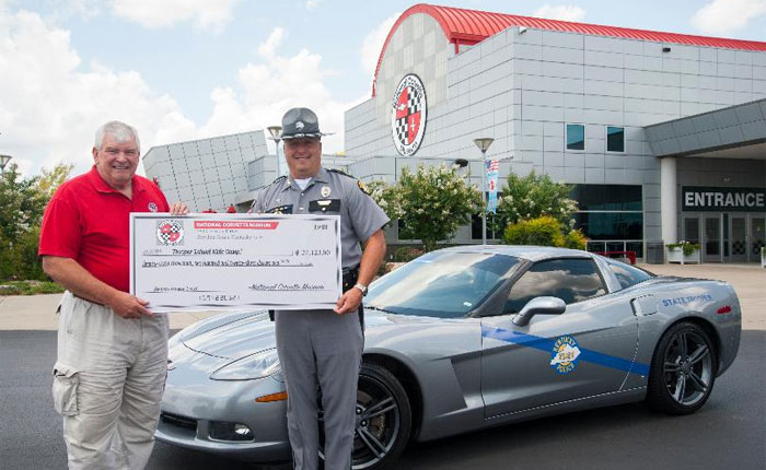 Corvette Museum Presents Check to KSP to Benefit Trooper Island Camp