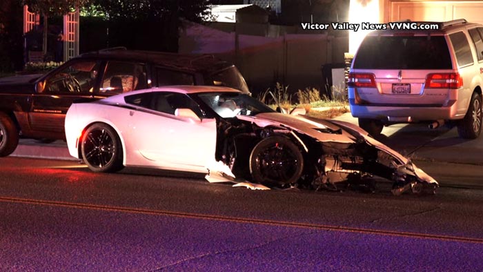 [ACCIDENT] Speedy C7 Corvette Takes Out Three Cars In Neighborhood Crash