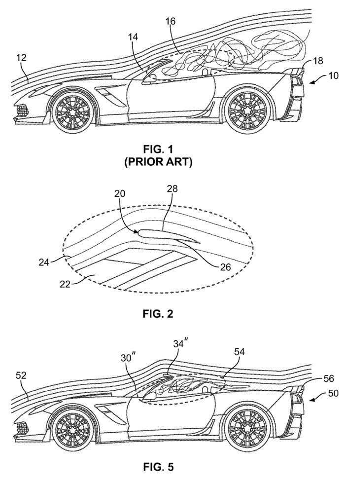 Chevrolet Patents New Air Deflector for the Corvette Convertible