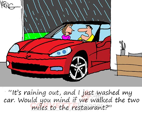 Saturday Morning Corvette Comic: Driving in the Rain
