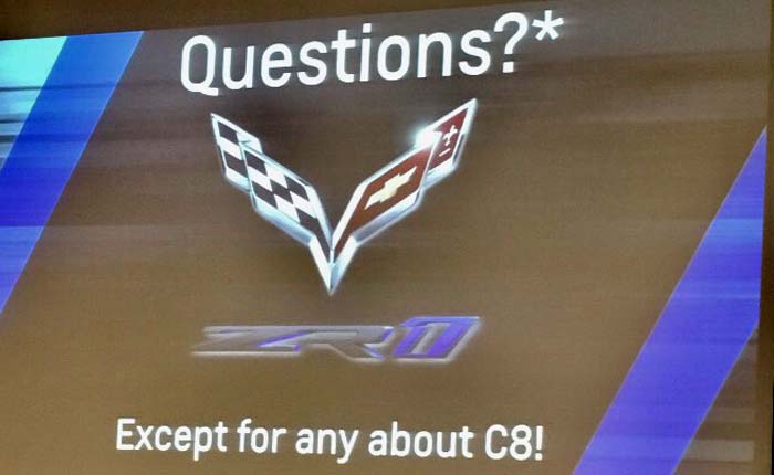 [PIC] Slide Refers to C8 at Corvette Racing Dinner