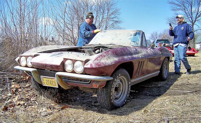 1966 Corvette Found Stored in an Old Truck Box on an Iowa Farm