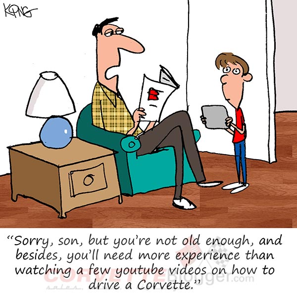 Saturday Morning Corvette Comic: Can I Take the Corvette for a Spin Dad?