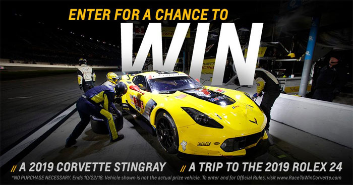 Win a 2019 Corvette Stingray and a Trip to the 2019 Rolex 24