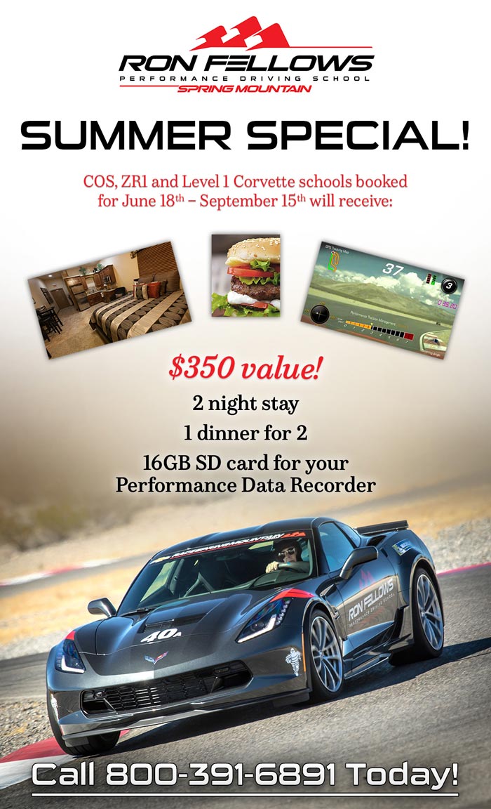 Spring Mountain Announces Summer Special on all Corvette Classes