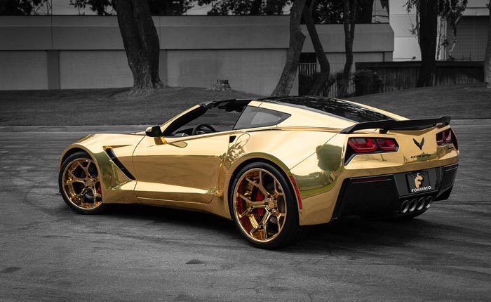 [PICS] Forgiator Widebody Corvette in a Gold Wrapper Brings It's Own Bling to the Part